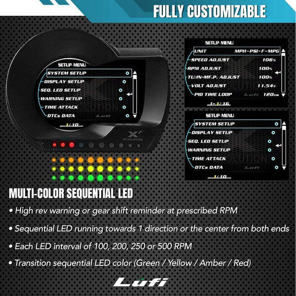 Lufi XF OBD2 HUD Gauge Total Mileage Multi-Function Smart Digital Diagnosed Tool