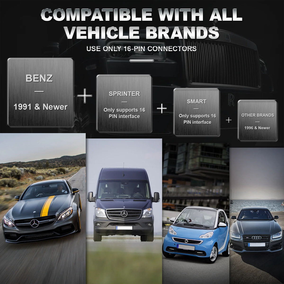 ANCEL BZ700 OBD2 Code Reader Professional for Mercedes for Benz All System ABS