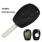 Fits Renault 433Mhz PCF7947  Complete Transponder Remote Key