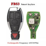 Fits Mercedes Benz 315/433Mhz 3/4 Button Complete Transponder Remote Key