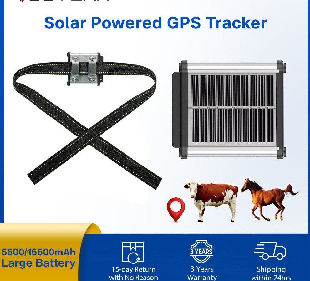 New Cow GPS Tracker Solar Panel Collar Big Battery For Livestock 2023 - Auto Lines Australia