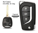 Suitable For Toyota Camry 315Mhz  4C Chip Complete Transponder Remote Key