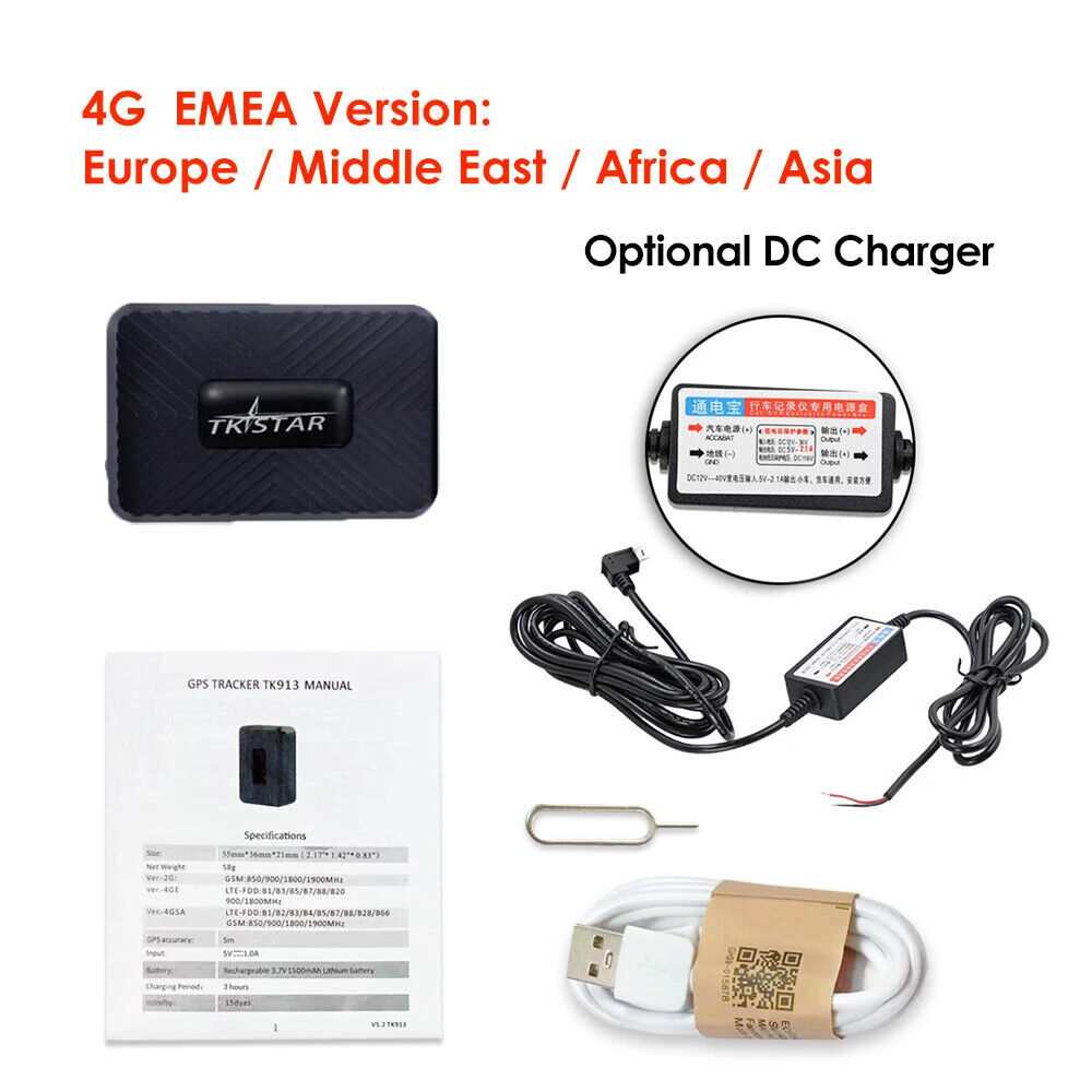 New 4G LTE Mini Portable GPS Tracker 1500mAh Luggage Wallet Locator