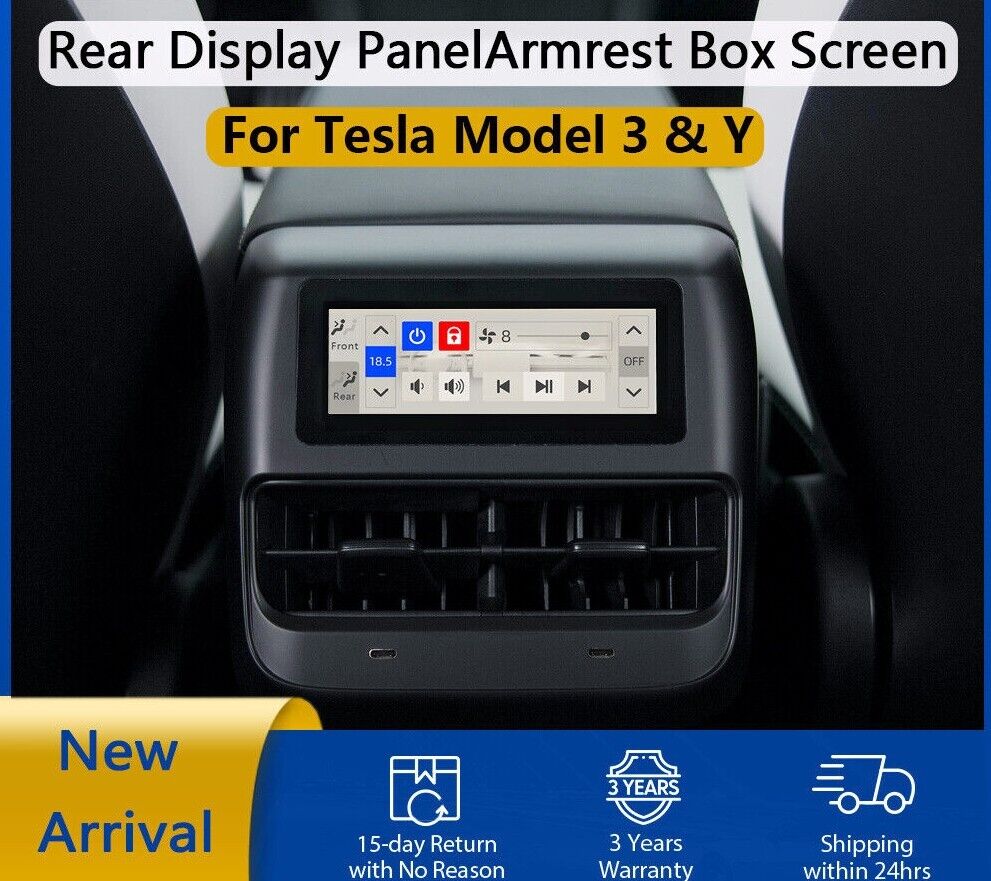 2023 Model 3 Y Accessories Armrest Box IPS Screen Rear Display Panel