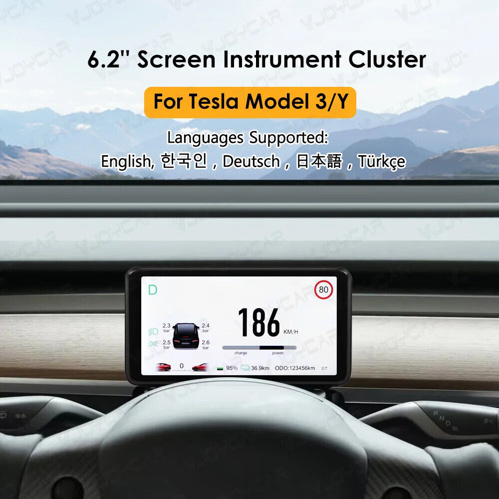 Uppdated Model 3 Y 6.2'' Large Screen Instrument Dashboard HUD Cluster LCD