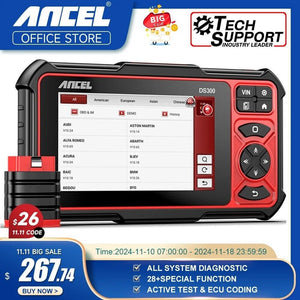 ANCEL DS300 OBD2 Car Scanner Bi-directional ECU Coding IMMO A/F Adjust 28