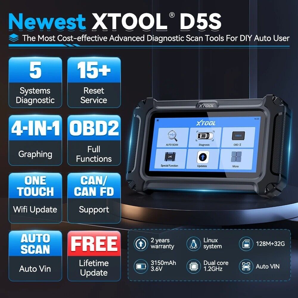 XTOOL D5S Car Diagnostic Tool Gearbox ABS EPB SRS Engine System Scanner 15