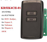 Fits Renault Espace 433Mhz ID46-7941  Complete Transponder Remote Key