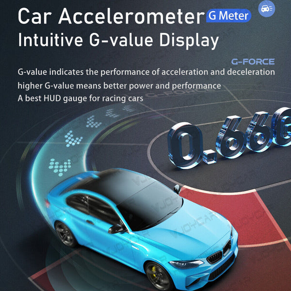 Latest V63 Plus OBD HUD GPS Speed Inclinometer G-meter 4 in 1 HUD Gauge Car