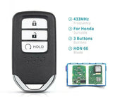 Fits Honda Odessey City Jazz XRV Venzel HRV CRV 433Mhz KR5V2X Remote Car Key