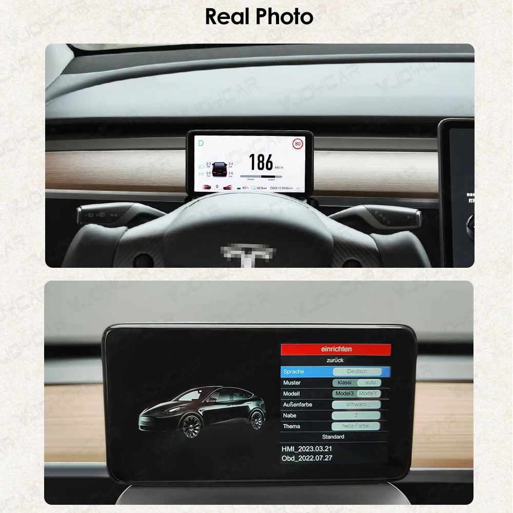 TESLA Model 3 Y HUD Screen 6.2" Dashboard Cluster Instrument Speedometer Meter