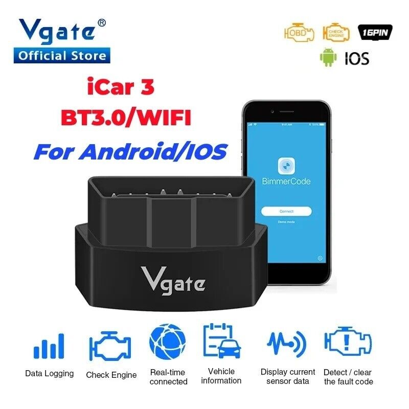 Vgate iCar3 ELM327 Wifi For Android/IOS ODB2 Car Diagnostic Scanner Bluetooth Secondary image