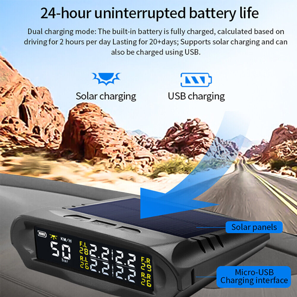 Vjoycar Newest Wireless Solar Power 2 in 1 Car HUD GPS Speedometer