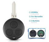 Fits Mercedes Benz 433 Mhz Complete Transponder Remote Key