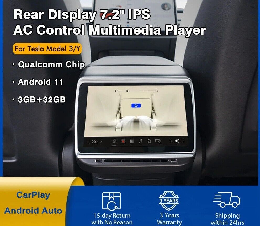 New Premier Rear Display for Tesla 7.2 / 7 inches Multimedia Player Main image