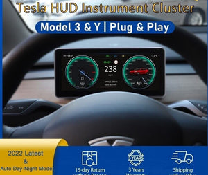 Vjoycar Y3-Pro Digital HUD Perform Center Console LCD Screen Dashboard for Tesla