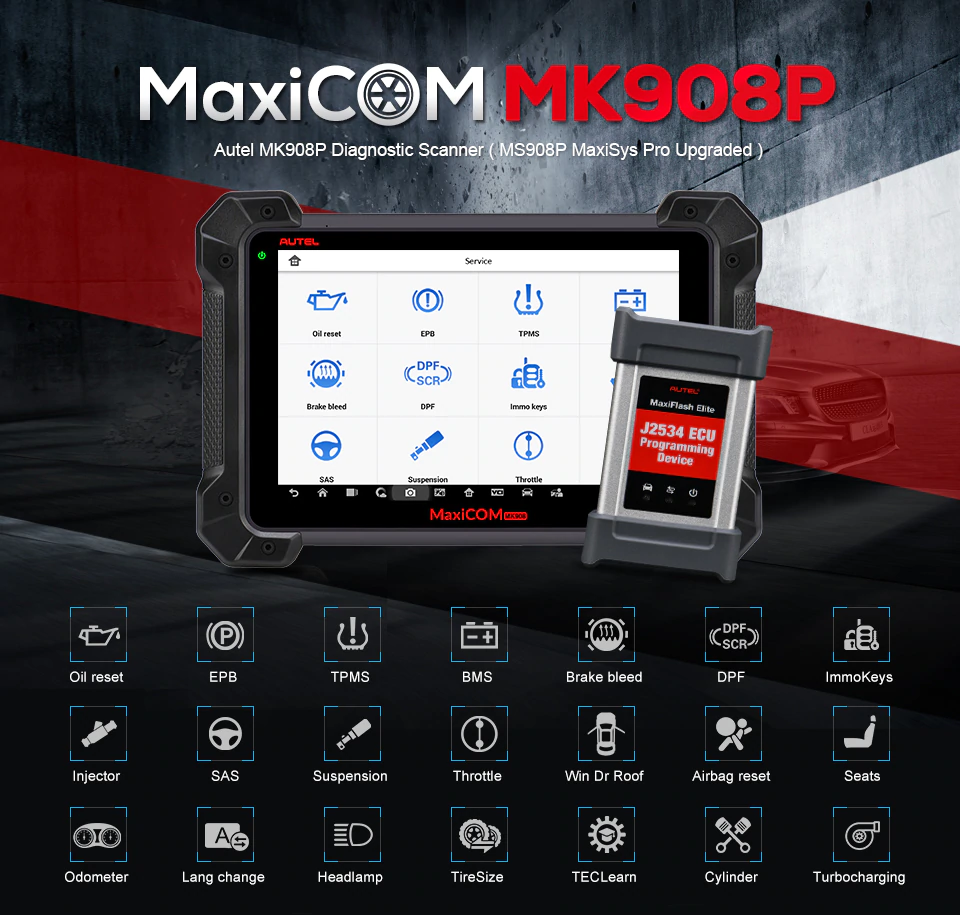 AUTEL MaxiCom MK908P OBDII ECU OBD2 Auto Diagnostic Scanner Tool Secondary image