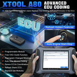 XTOOL A80 H6 OBD2 Bluetooth Scanner Car Diagnostic Tools ECU Coding 39+ Special