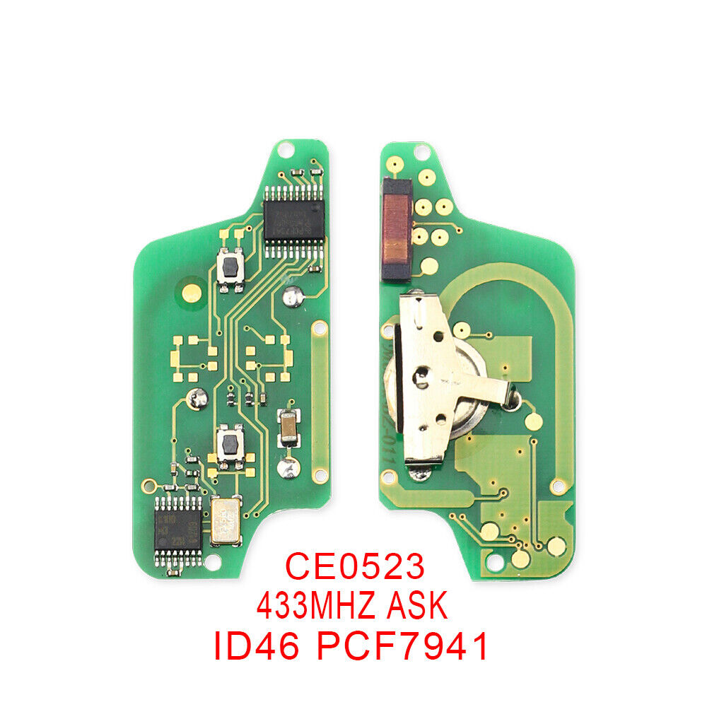 Fits Peugeot 434MHz ID46 PCF7961,ID46-PCF7941 Complete Transponder Remote Key Secondary image