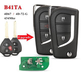 Suitable For Toyota 434Mhz 4D67/G 3 Buttons Complete Transponder Remote Key