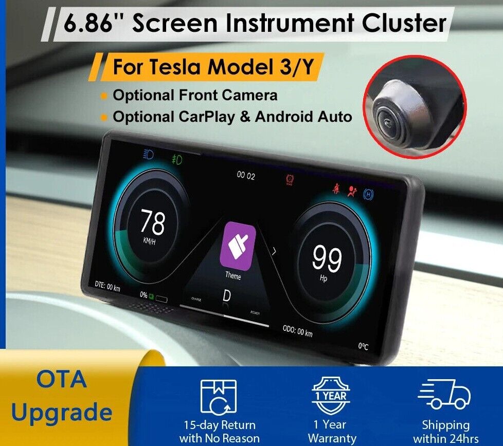 Model Y 3 CarPlay Android Auto Performance Display 6.86inch Touch Screen Blind Secondary image