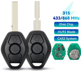 Fits BMW 3Buttons 315,433,868MHz ID46-7953 Complete Transponder Remote Key