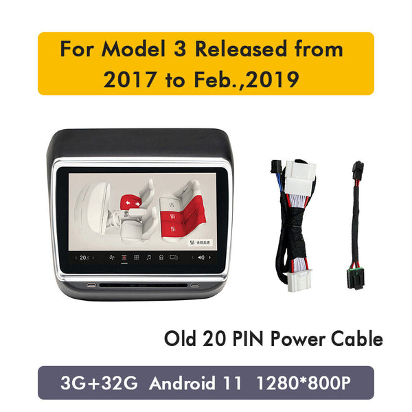 Latest 7.2in Rear Display Panel For Tesla Model 3 Model Y AC Control Screen