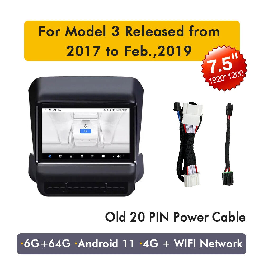 New 7.5inches Screen for Tesla Rear Display Panel 4G WIFI Network Model Y 3 Secondary image