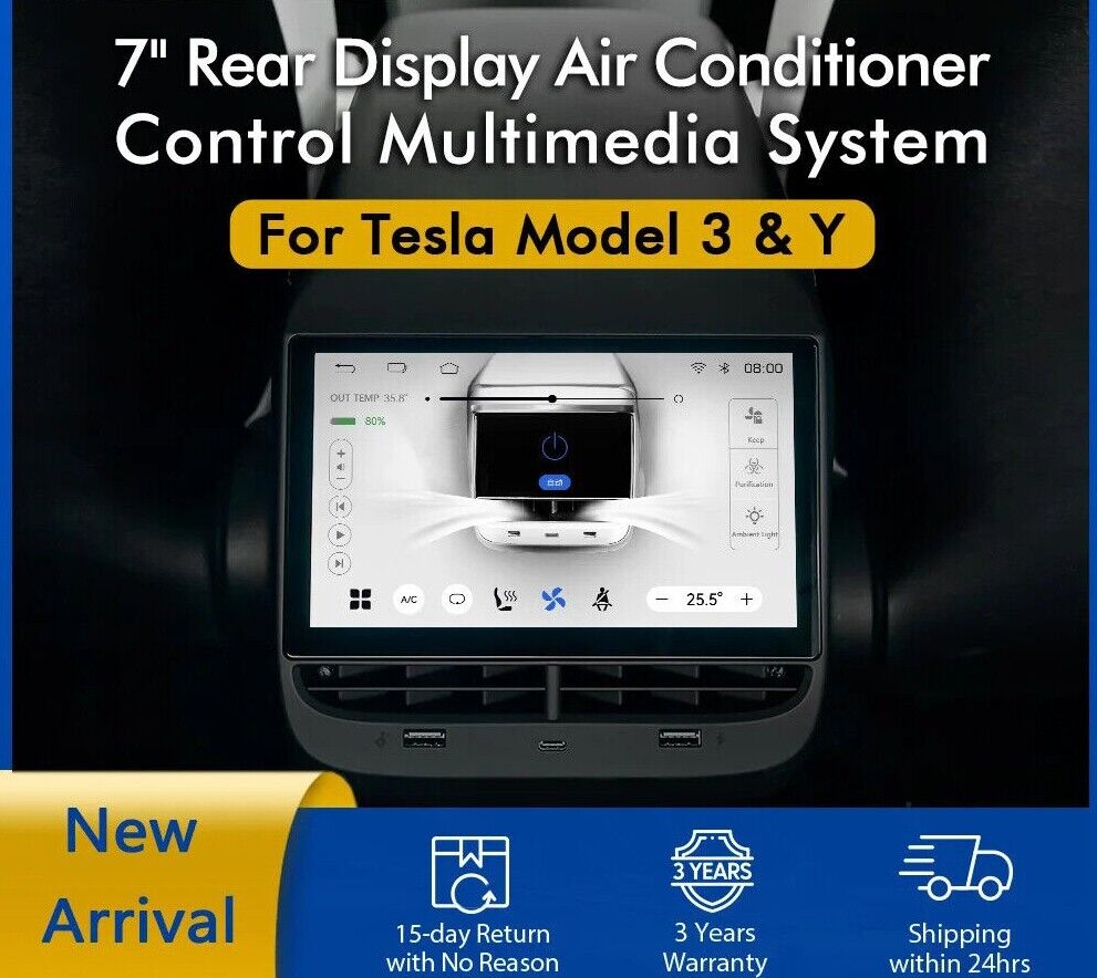 For Tesla Rear Display 7'' IPS Screen Model 3 Model Y Accessories Multimedia Main image