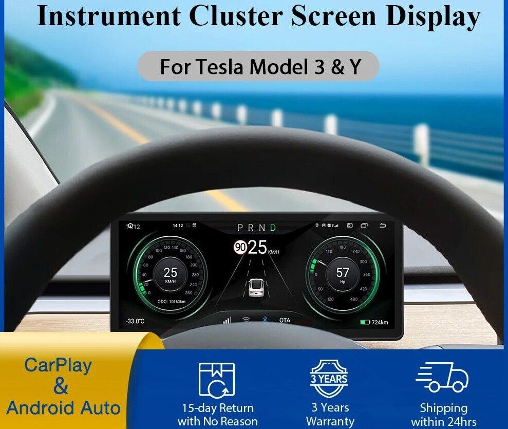 2023 New 3rd Generation Dashboard Cluster Instrument HUD for Tesla Model 3 / Y A Main image