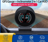 2021 Car Inclinometer Slope Angle Speed Satellite Timing GPS Digital HUD