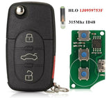 Fits VW 315Mhz NBG 8137 T Complete Transponder Remote Key