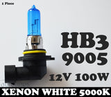 1x 12V HB3 9005 100W Xenon White 5000k Halogen Car Headlight Lamp Globes Bulbs