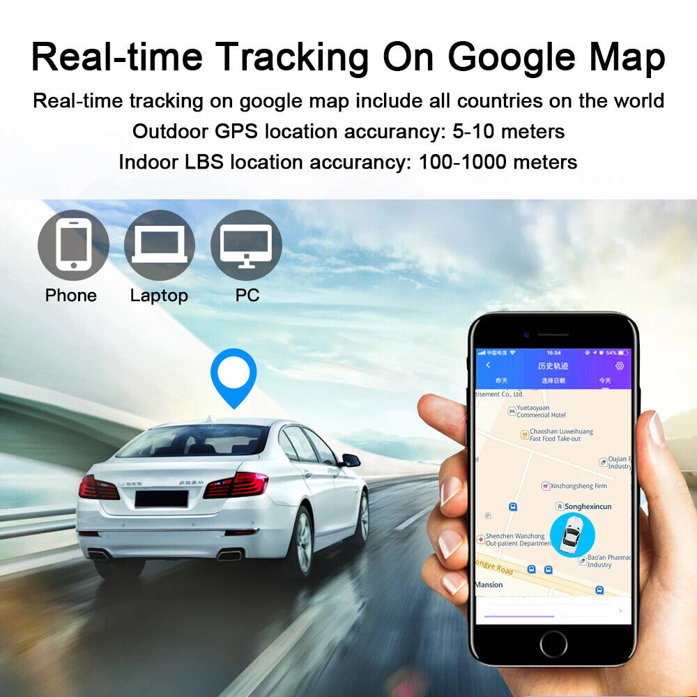 New 4G LTE Mini Portable GPS Tracker 1500mAh Luggage Wallet Locator