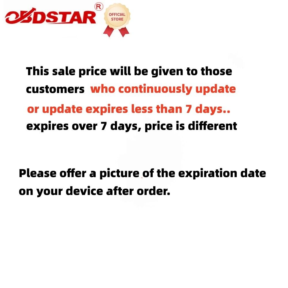 One Year Update Service for OBDSTAR KeyMasterDP/X300DP PLUS/ODOMASTER/X300PRO4