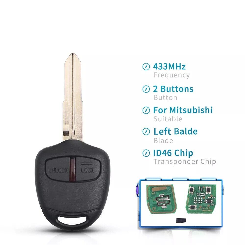 Fits Mitsubishi Outlander Pajero Triton 433Mhz MIT8 2/3 Button Car Remote Key Secondary image