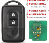 Fits Nissan 433MHz ID46/4D60 Complete Transponder Remote Key