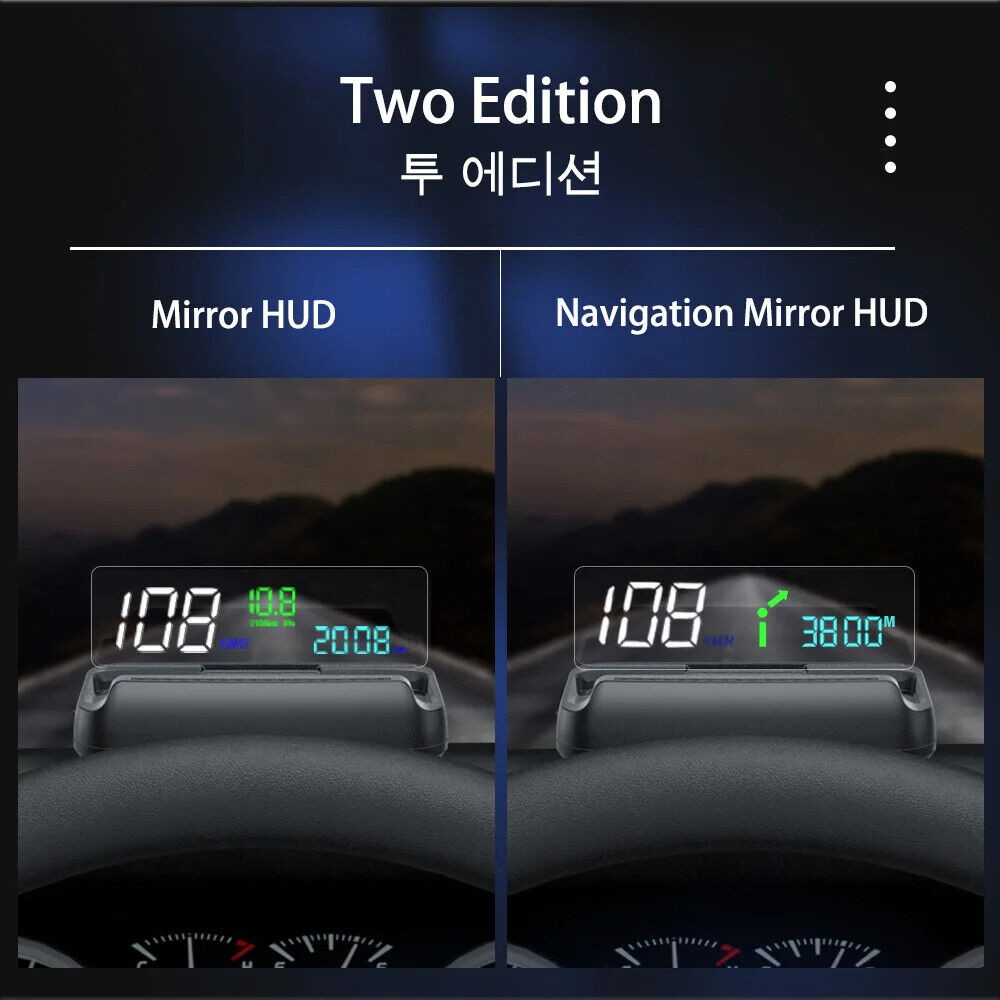 New Navigation HUD Auto-Lift Mirror Display RPM Speed Projector Oil HUD Secondary image