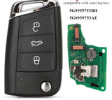 Fits Volkswagen 315Mhz MQB48 5G0959753AE Complete Transponder Remote Key