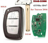 Fits Hyundai 433Mhz ID47 Complete Transponder Remote Key