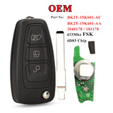 Fits for Ford Tourneo + Remote Flip Key Fob BK2T Complete Transponder Remote Key