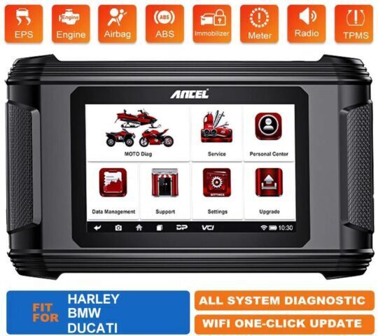 ANCEL MT510 Motorcycles Scanner Fits BWM/DUCATI/HARLEY ECU Reset Oil Reset ABS Secondary image