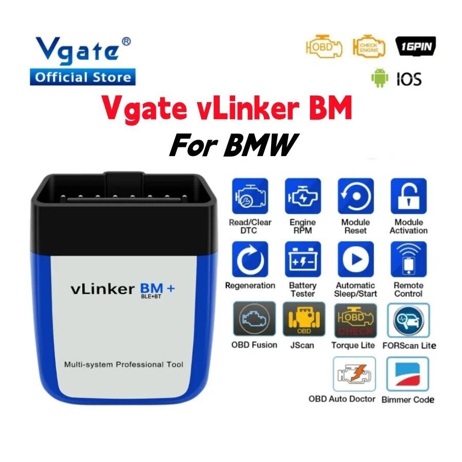 Vgate vLinker BM ELM327 For BMW Scanner Wifi Bluetooth 4.0 Secondary image
