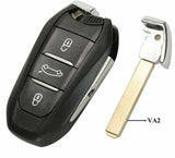 Fits Peugeot 433MHz PCF7945 ID46 HU83/VA2  Complete Transponder Remote Key Fob