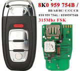 Fits Audi 315MHz pcf7945AC  IYZFBSB802 Remote Car Key