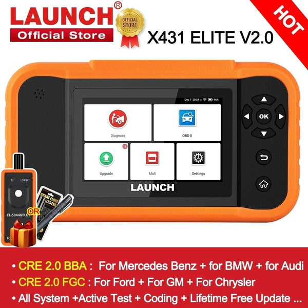 LAUNCH X431 ELITE 2.0 BBA FGC Car Diagnostic Tools Auto OBD OBD2 Scanner
