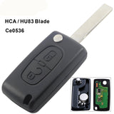 Fits Peugeot 433MHz CE0536 ID46 Complete Transponder Remote Key Fob with Battery