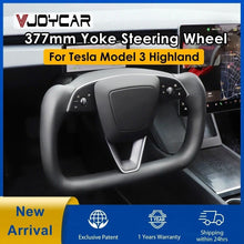 Load image into Gallery viewer, Newest 377mm Yoke Handle Model 3 Highland 2024 with Heating Yoke Steering Wheel