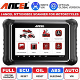 2023 ANCEL MT700 Motorcycle Scan All System Diagnostic Tool Oil ABS Bleeding