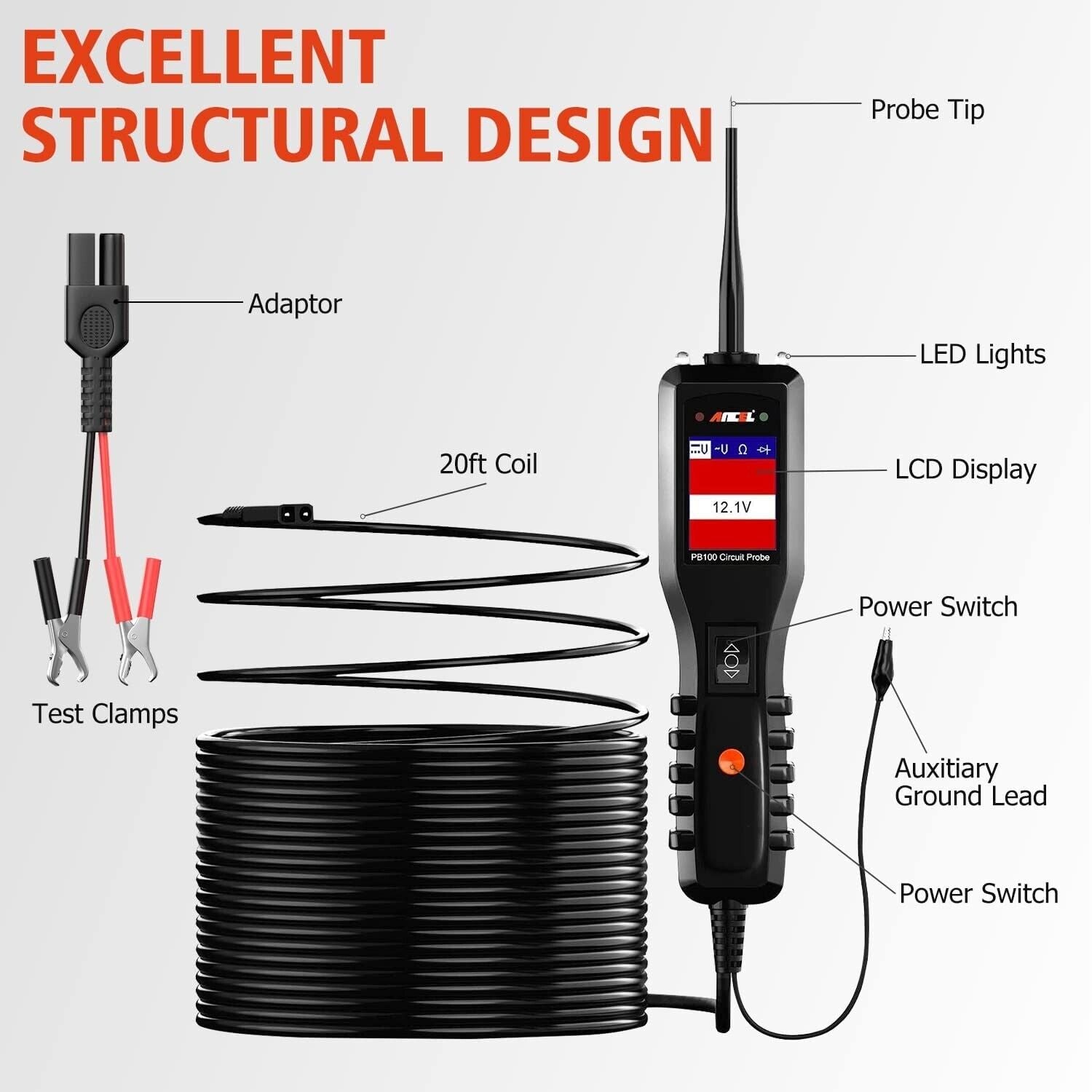 Ancel PB100 Electric Circuit Tester Power Probe Automotive Diagnostic Tool12/24V Secondary image